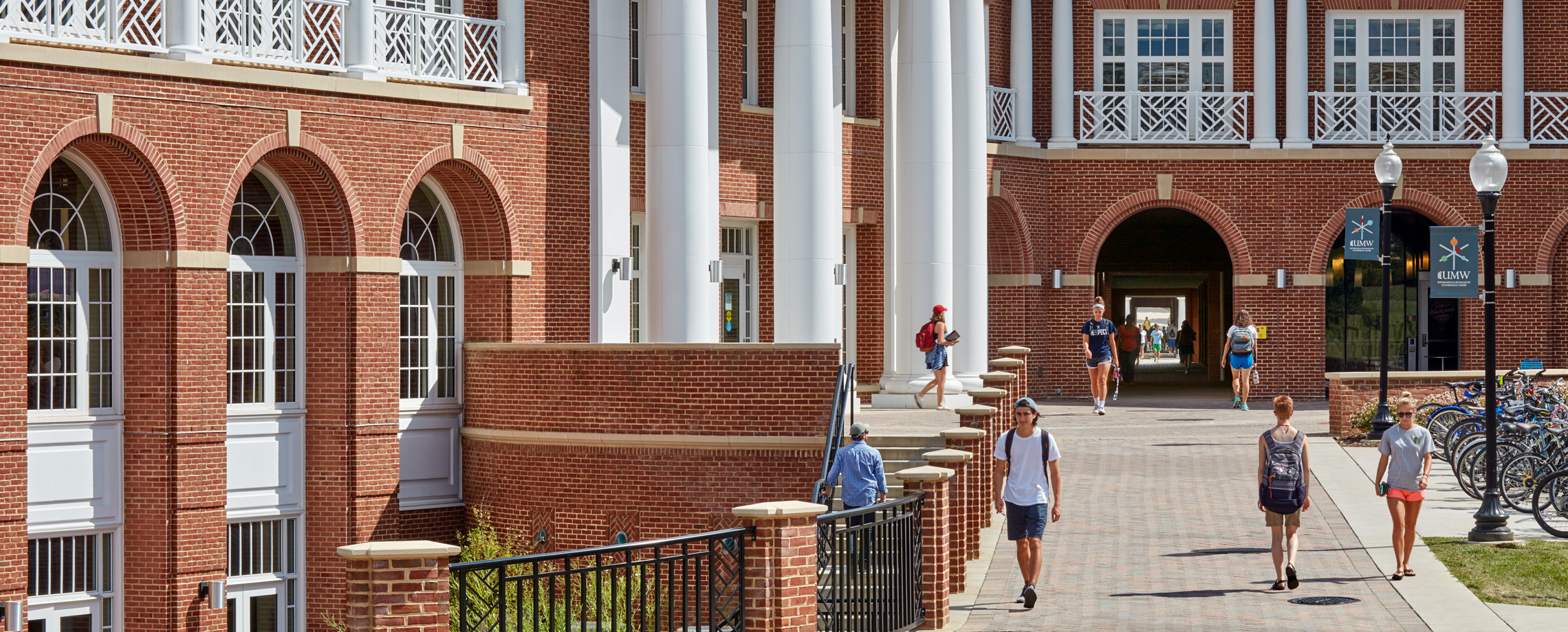 Students walking by the Hurley Convergence Center