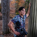 Joemmel Tendilla an aspiring photographer at the ampitheater, Tuesday Nov. 17, 2015. (Photo by Norm Shafer).