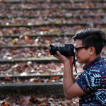 Joemmel Tendilla an aspiring photographer at the ampitheater, Tuesday Nov. 17, 2015. (Photo by Norm Shafer).