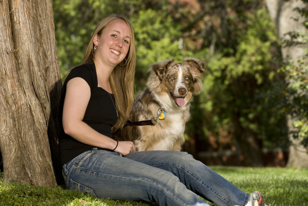 Exley with her dog, Pepper, in 2008.