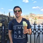 Eating a Trdelnik in Prague.