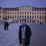 Outside Schönbrunn Palace in Vienna, Austria.