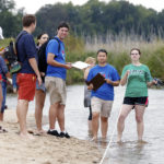 Geology students on the Potomac River.