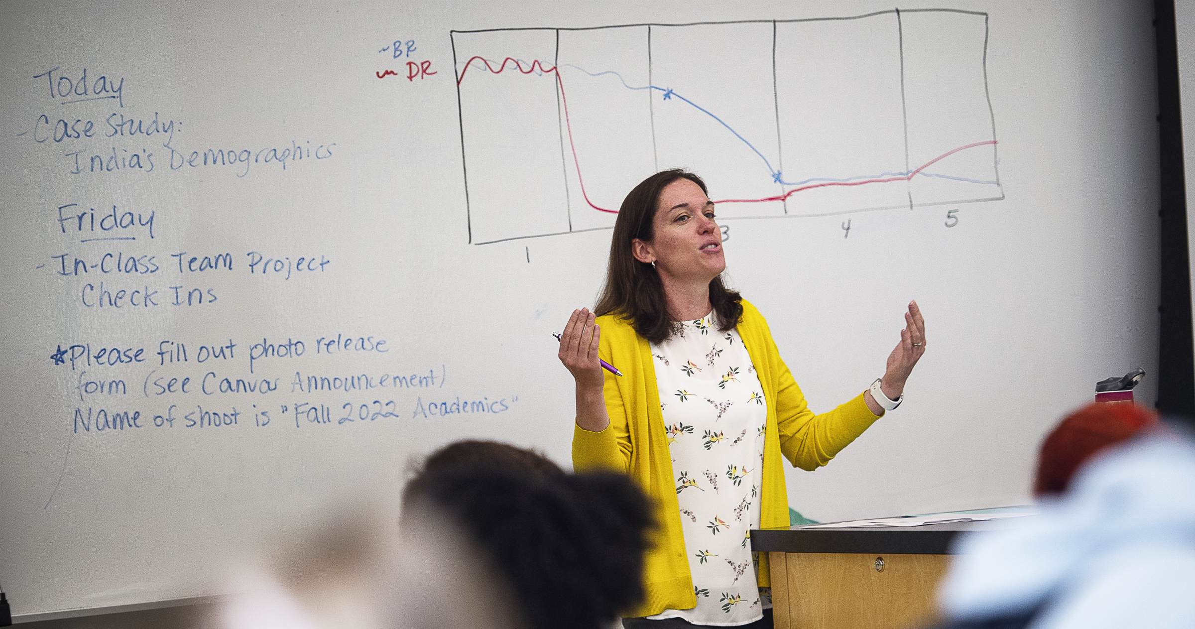 Faculty teaching a class