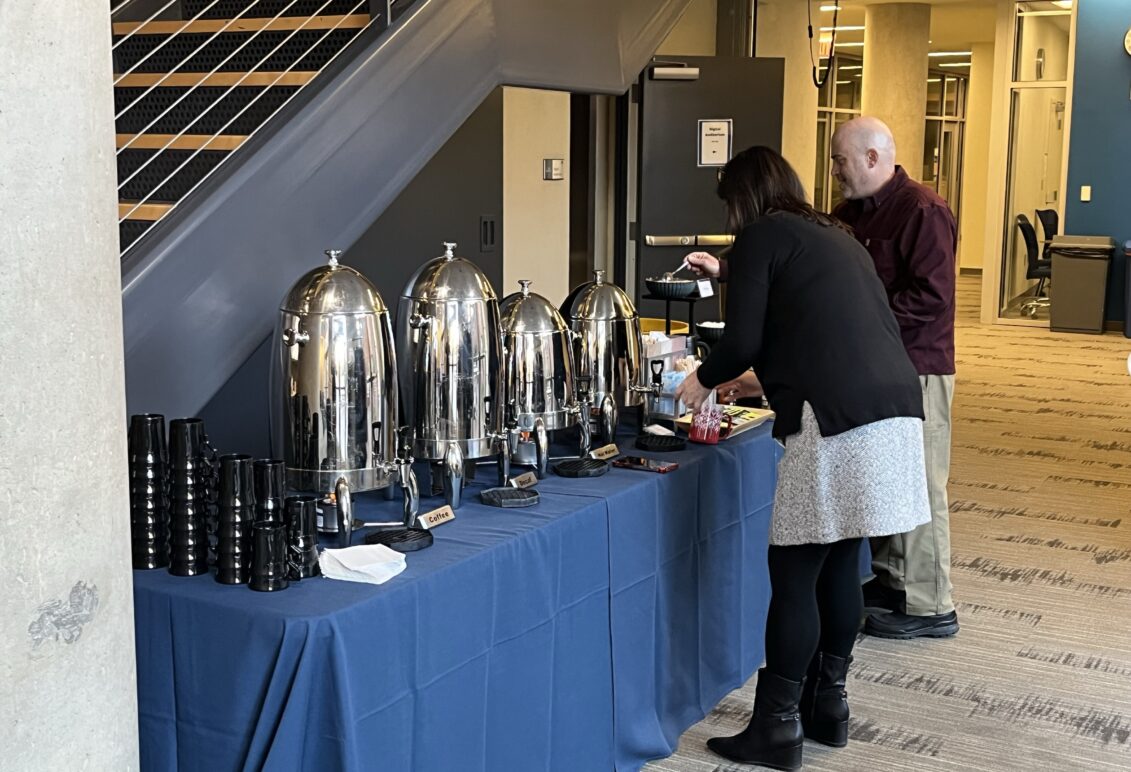 Coffee table at UMW Counselor Day 2024.