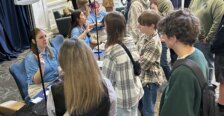 Students and their families check in for Open House