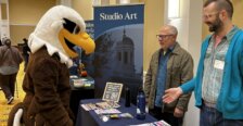 Sammy D. Eagle checks out the academic showcase