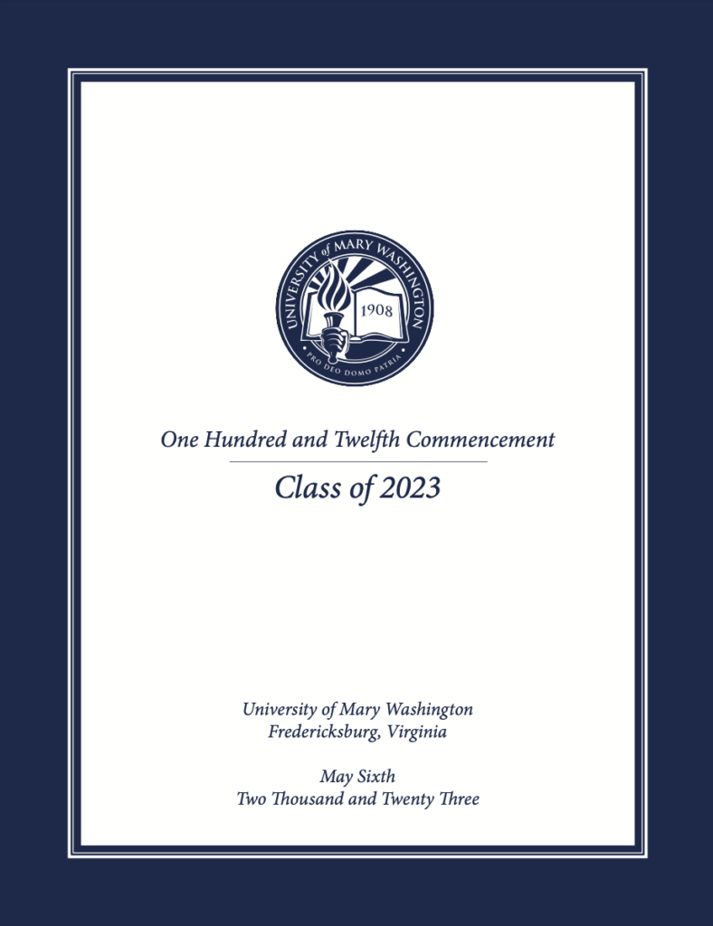 Commencement Program Commencement
