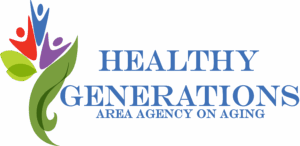 Healthy generations logo with flower bouquet