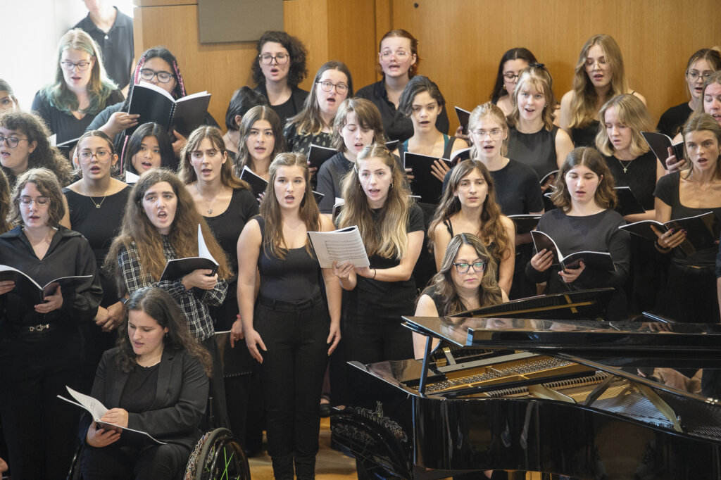group of students singing
