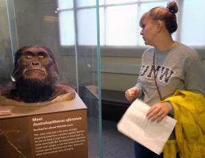 Student in museum