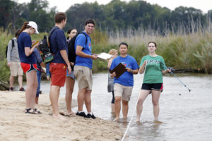 Geology students on the Potomac River.