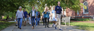 senior Marc Gehlsen gives a tour of campus