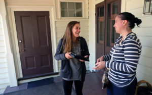 Maiah Bartlett interivews Maribel Segel at Meadow Farm in Henrico County.