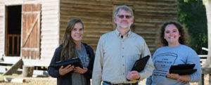 Maiah Bartlett, Steve Hanna and Sarah Rogers at Meadow Farm in Henrico County.