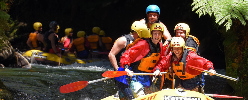 Students white water rafting in Australia.