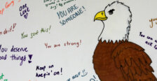 Eagle drawing surrounded by affirmations