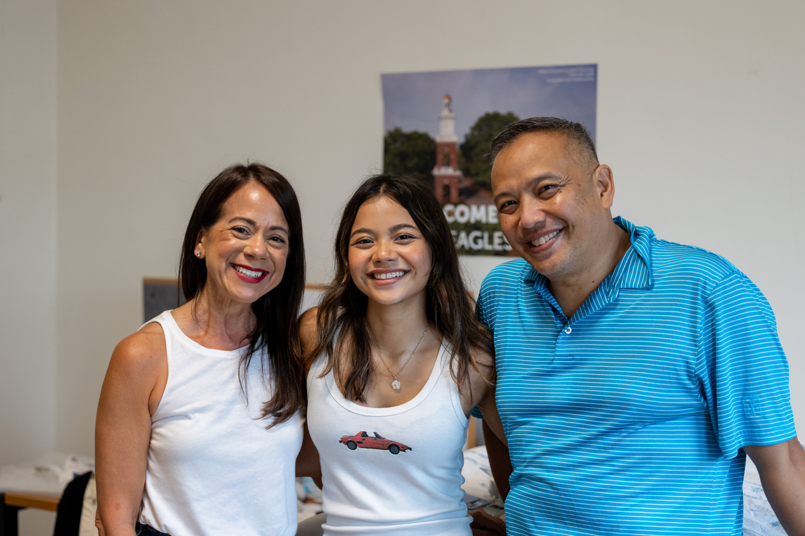 Family headshot in a dorm