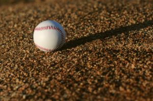 Baseball lying on ground