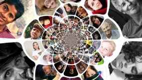 a collage of human faces.