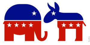 Republican and democratic logos