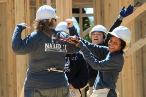 COAR students do a habitat for humanity build.