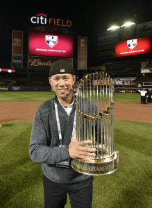 Kansas City Royals Jin Wong after Monday's World Series baseball game against the New York Mets on November 2, 2015 at Citi Field in New York, NY.