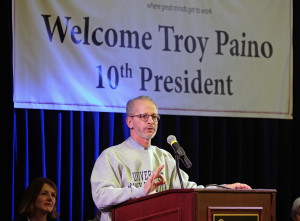 UMW welcomes it's 10th president, Dr. Troy Paino in a ceremony, Friday, February 19, 2016. (Photo by Norm Shafer).