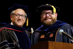 John Broome (right) receives the Graduate Faculty Award.