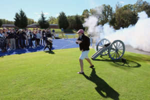 UMW Homecoming, Saturday Oct. 22, 2016. Renovated track and field facility dedication. (Photo by Norm Shafer).