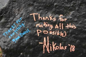 umw students chalk spirit rock for philanthropy week