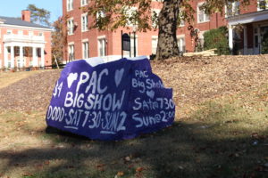 UMW Adjunct Professor of Art and Art History Christopher Mahonski blasted years of paint off of Spirit Rock to reveal its "color history."