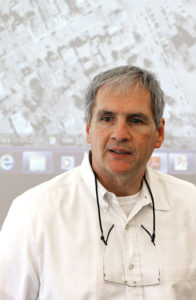 UMW Associate Professor of Geography Brian Rizzo teaches a GIS class,.