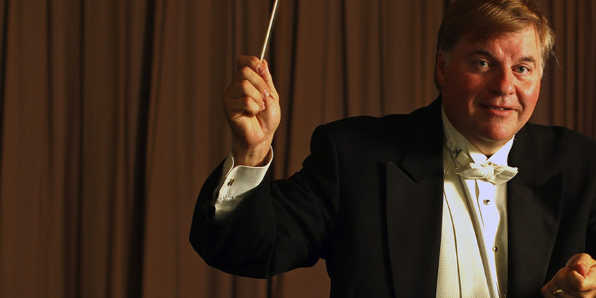 The UMW Philharmonic, led by Dr. Kevin Bartram, will perform in L.A. on Feb. 2, 2018.