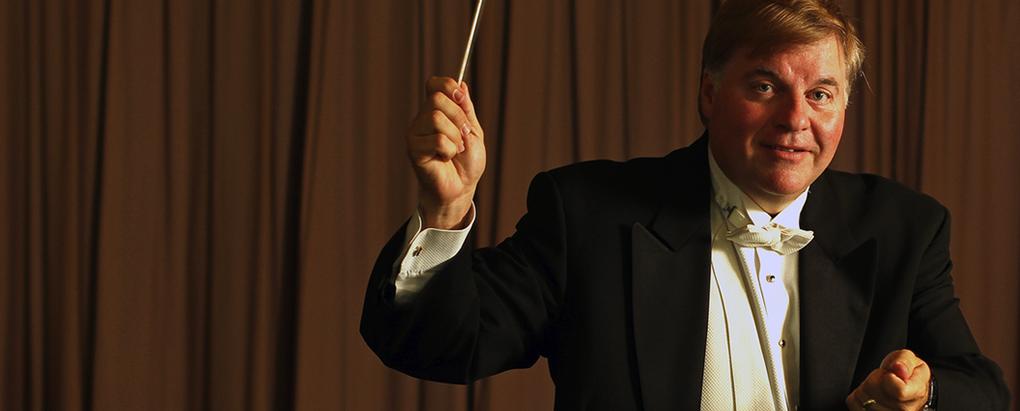 The UMW Philharmonic, led by Dr. Kevin Bartram, will perform in L.A. on Feb. 2, 2018.