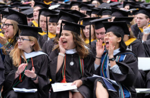 Class of 2017 applaud during undergraduate ceremony.