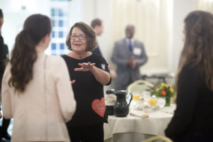 Roberta MacDonald '72 spoke to area business leaders at an Executive-in-Residence breakfast.