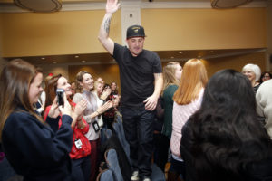 Fred Lynn Middle School Principal Hamish Brewer spoke to University of Mary Washington College of Business students in the Chandler Ballroom. Also known as "The Relentless Principal," Brewer has made a name for himself with his unorthodox style of leadership.