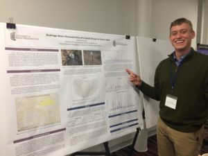 UMW senior Alistair Andrulis claimed the award for best physical poster in the Southeastern Division of the Association of American Geographers with his representation of stream drainage traits at Crow’s Nest.