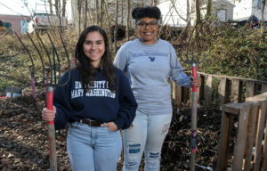 Rao and Pope hope to take their UMW research further, facilitating solutions to food waist, such as composting, in Fredericksburg. Photo by Norm Shafer.