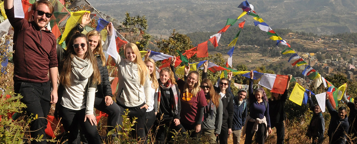 UMW students on a winter trip to Nepal. Photo by Dan Hirshberg.