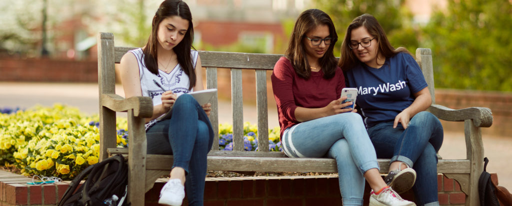 Students checking phones