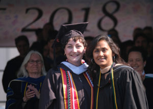 Grace Howie poses with Senior Lecturer Smita Jain Oxford.