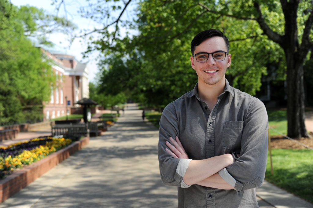 Jonathan Hollingsworth '18, the Outstanding Graduate in Philosophy, hopes to become a professor. (Suzanne Rossi)
