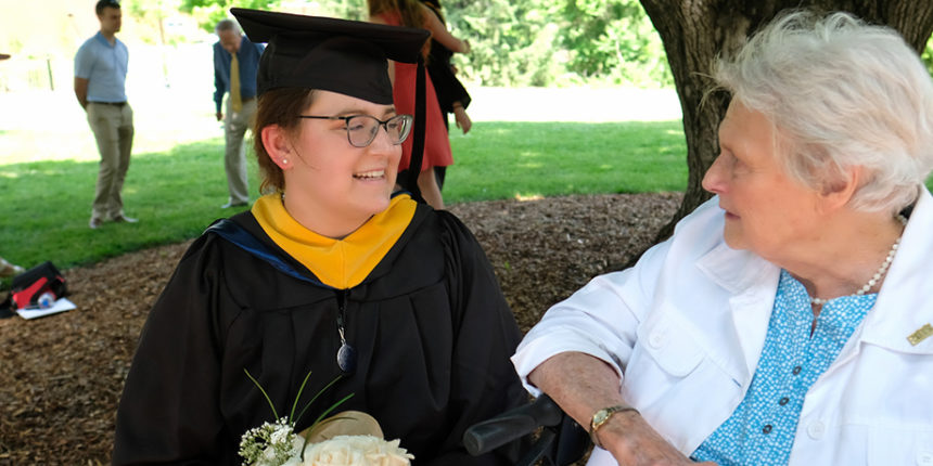 Hannah Belski '18 and great-grandmother Helen Tracy Totura '43