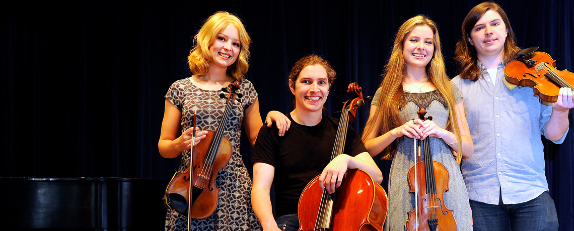 Siblings Kaylee, Luke, Kelsey and Zachary Payne make up a significant bloc of the UMW Philharmonic.
