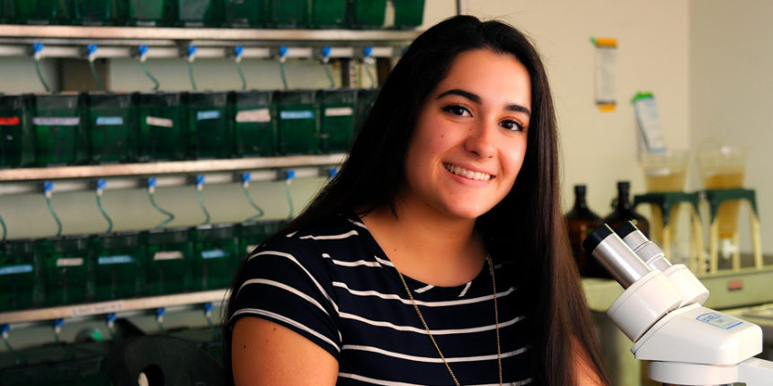UMW biology major Laura Mangano was accepted to the Johns Hopkins School of Nursing, the top master's program of its type in the nation. Photo by Suzanne Carr Rossi.