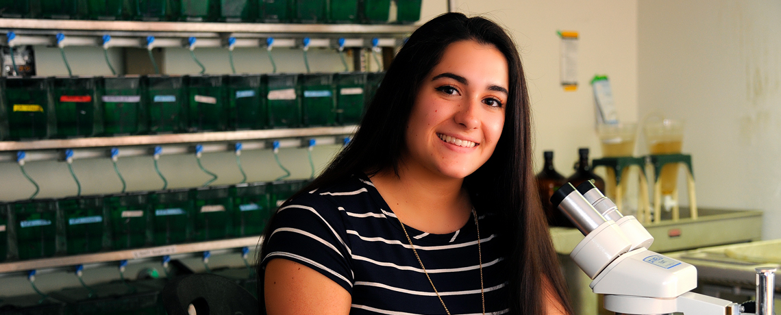 UMW biology major Laura Mangano was accepted to the Johns Hopkins School of Nursing, the top master's program of its type in the nation. Photo by Suzanne Carr Rossi.