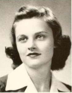 Helen Tracy Totura is shown here as a Mary Washington senior in the 1943 Battlefield yearbook.