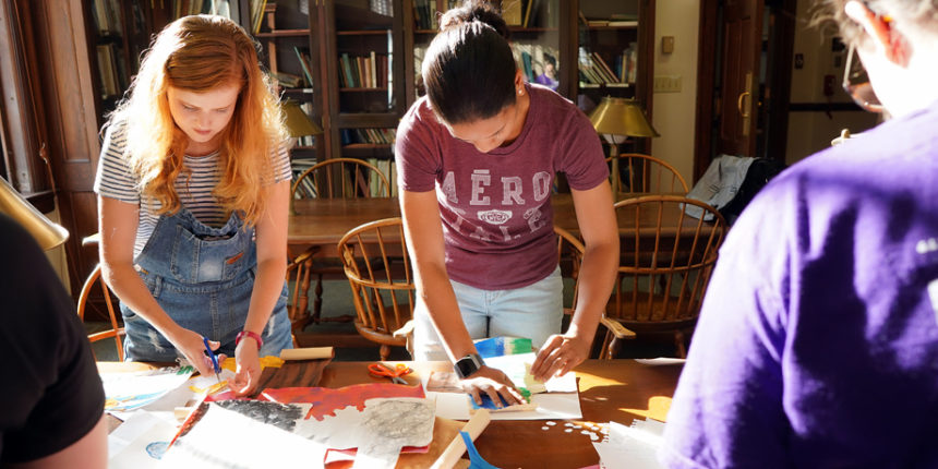 UMW education students create books for local elementary school teachers as part of a course on arts integration in the classroom.